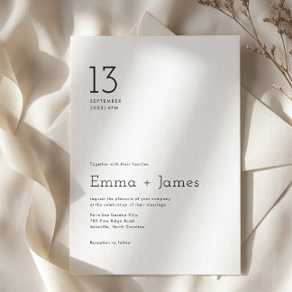 Modern Minimalist Typography Photo Wedding Budget Invitation