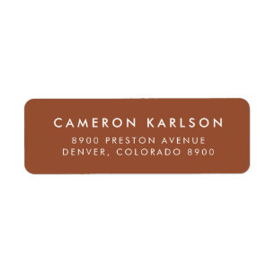 Modern Minimalist Typography Terracotta Address