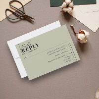 Modern Minimalist Typography Wedding Green Meal