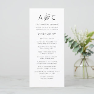 Modern Minimalist Typography Wedding Program
