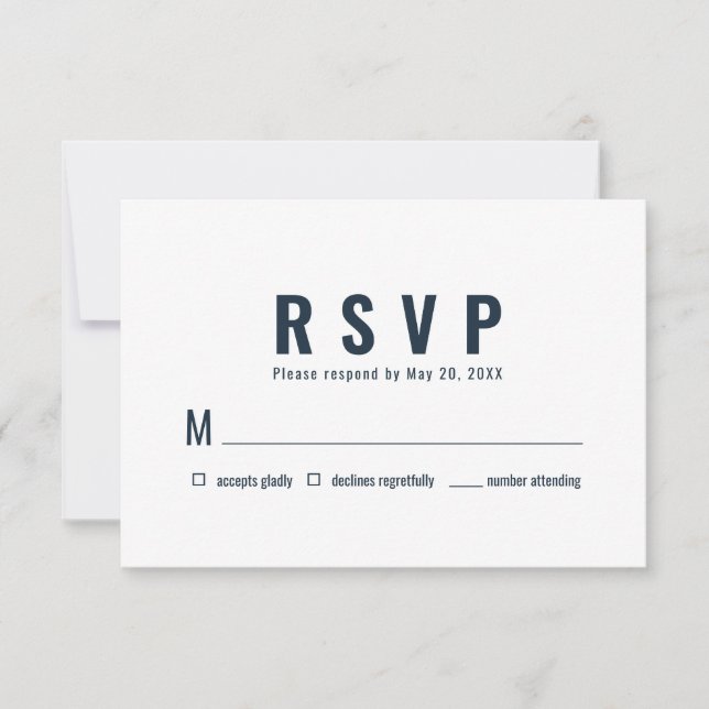 Modern + Minimalist Typography Wedding RSVP (Front)