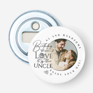 Modern Minimalist Uncle Typography Photo Bottle Opener