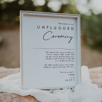 Modern Minimalist Unplugged Ceremony Sign