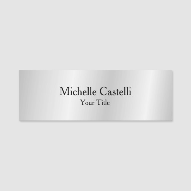 Modern Minimalist Useful Durable Plain Simple Name Tag (Front)