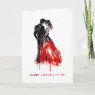 Modern Minimalist Valentine's Day Couple in Love Holiday Card