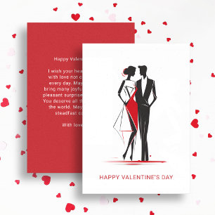 Modern Minimalist Valentine's Day Couple in Love Holiday Card