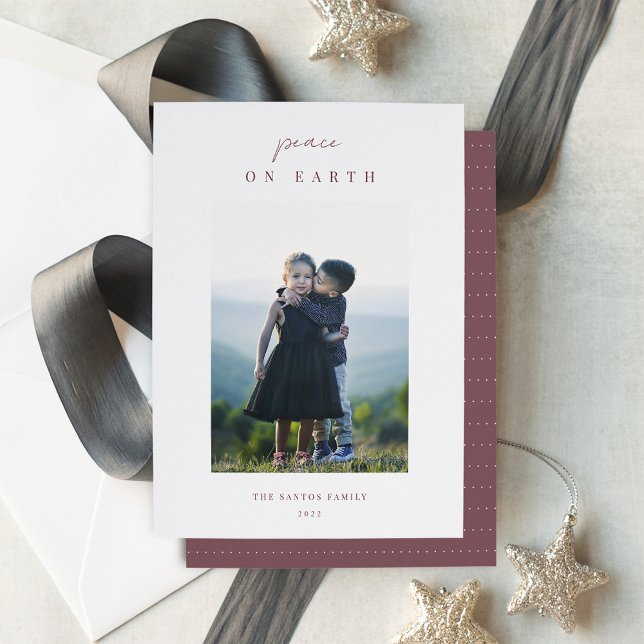 Modern Minimalist Vertical Christmas Photo Holiday Card (Creator Uploaded)