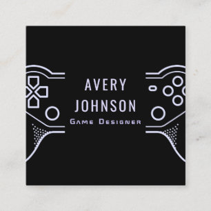 Modern Minimalist Video Game Tester Designer Cool  Square Business Card