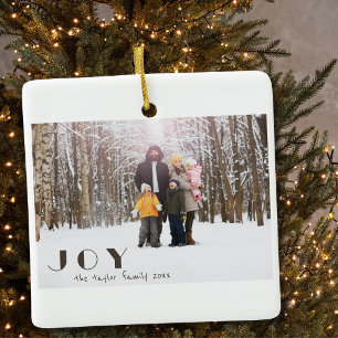 Modern Minimalist Vintage Joy religious Photo Ceramic Ornament