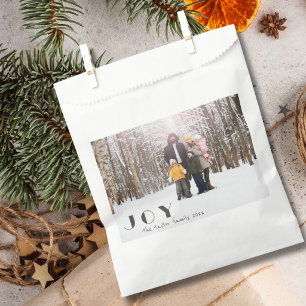 Modern Minimalist Vintage Joy religious Photo Favour Bag