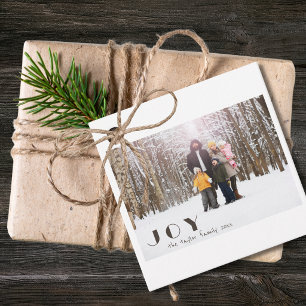 Modern Minimalist Vintage Joy religious Photo Favour Tags