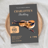 Modern minimalist violin birthday