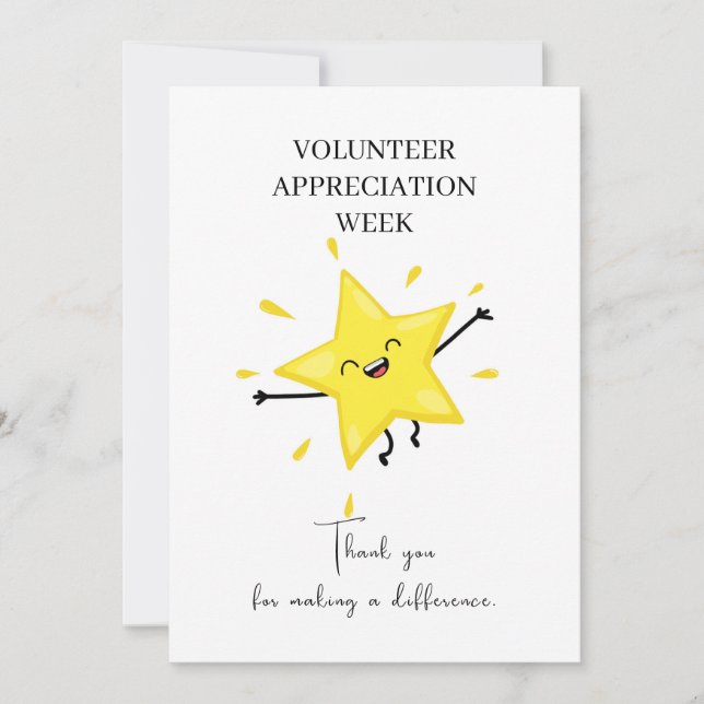 Modern Minimalist Volunteer Appreciation Week Post Card (Front)