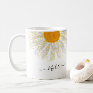 Modern Minimalist Watercolol Chamomile Coffee Mug