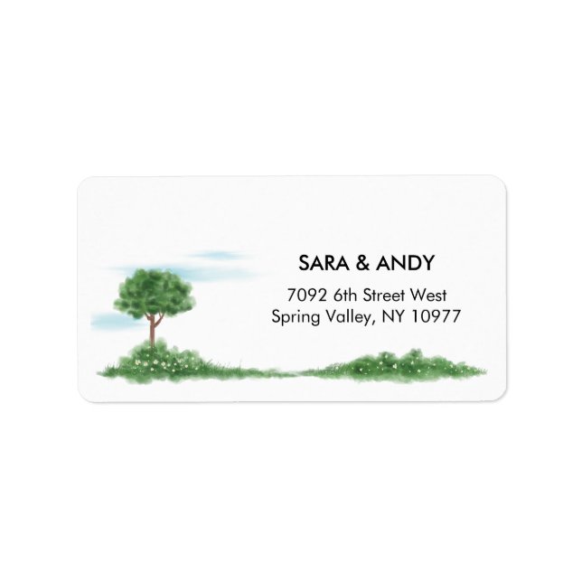 Modern Minimalist Watercolor Customizable Label (Front)