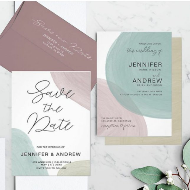 Modern Minimalist Watercolor  | Save The Date Invitation (Creator Uploaded)