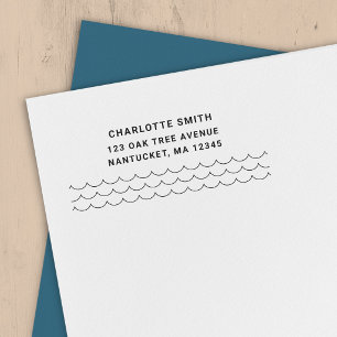  Modern Minimalist Waves Personal Return Address Self-inking Stamp