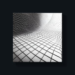 Modern Minimalist Wavy Grid Art - 3D Abstract Wire Canvas Print<br><div class="desc">A captivating minimalist digital artwork featuring a distorted, wavy geometric grid that creates a sense of fluid movement. The high-contrast black and white composition mimics a 3D wireframe landscape or a digital topographical map. With its clean lines and perspective depth, this architectural piece is perfect for modern tech-themed offices, gaming...</div>