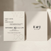Modern Minimalist "WE DO" Embossed Wedding