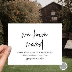 Modern minimalist, We have moved, Announcement Postcard