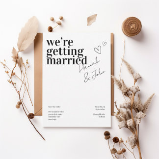Modern Minimalist “We’re Getting Married” Invitation