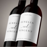 Modern Minimalist Wedding<br><div class="desc">Modern Minimalist, wedding bottle label. Chic signature script "and" graphic black typography.</div>