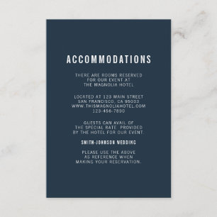 Modern + Minimalist Wedding Accommodation Enclosure Card