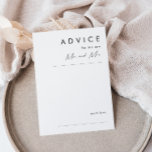 Modern Minimalist Wedding Advice Card<br><div class="desc">This Modern Minimalist wedding advice card is perfect for your classy boho wedding. Its simple, unique abstract design accompanied by a contemporary minimal script and a white and black colour palette gives this product a feel of elegant formal luxury while staying simplistic, chic bohemian. Keep it as is, or choose...</div>