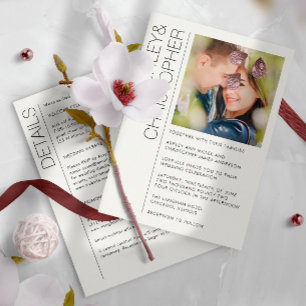 Modern Minimalist Wedding All-in-One Photo Invitation