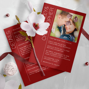 Modern Minimalist Wedding All-in-One Photo Invitation