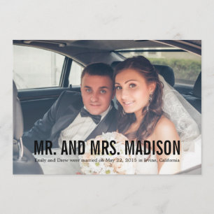 Modern Minimalist Wedding Announcement - Black