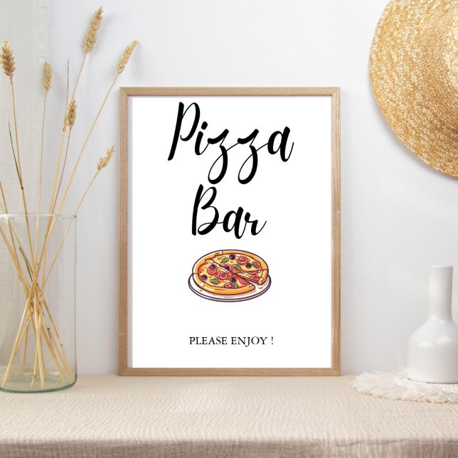 Modern Minimalist Wedding bridal shower pizza bar  Poster (Creator Uploaded)