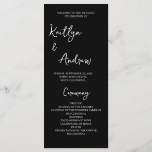 Modern Minimalist Wedding Ceremony, Handwritten Program