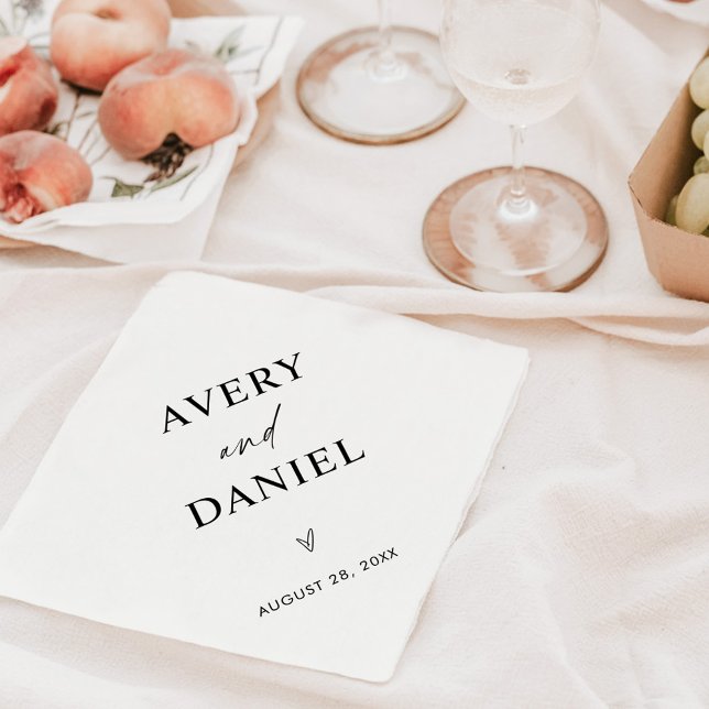 Modern Minimalist Wedding Cocktail Paper Napkin (Creator Uploaded)