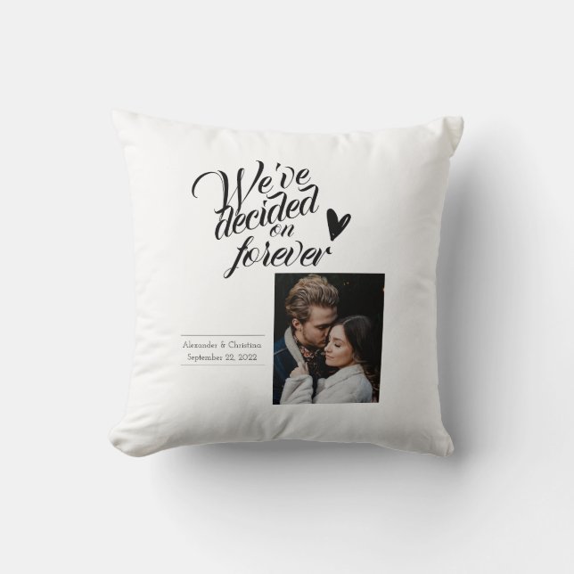 Modern minimalist wedding couple  throw pillow (Front)