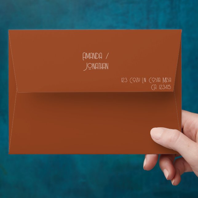 Modern Minimalist Wedding Envelope Pre-addressed (Hand)