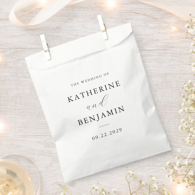 Modern Minimalist Wedding Favour Bag (Clipped)