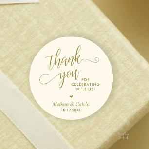 Modern Minimalist Wedding Favour Gifts Thank You Classic Round Sticker