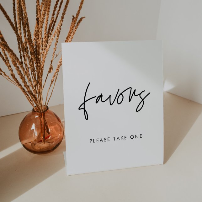 Modern Minimalist wedding Favours Pedestal Sign (Creator Uploaded)