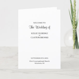 Modern Minimalist Wedding Folded Program