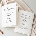 Modern minimalist wedding folded program<br><div class="desc">Modern,  simple and clean: adopte this minimalist handwritten design for your wedding stationery. Fully customizable colours.</div>