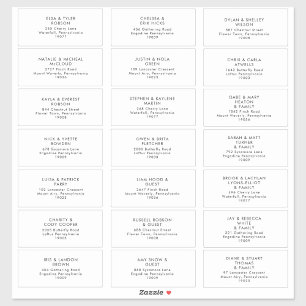 Modern Minimalist Wedding Guest Address Labels