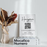 Modern Minimalist  wedding honeymoon fund QR code  Poster<br><div class="desc">This Honeymoon Fund QR Code Sign has a lovely modern minimalist elegance that is ideal for displaying at your wedding or special event! Text and background colours are completely customizable - simply click the "Edit Using Design Tool" button to make changes!</div>