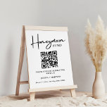 Modern Minimalist  wedding honeymoon fund QR code  Poster<br><div class="desc">This Honeymoon Fund QR Code Sign has a lovely modern minimalist elegance that is ideal for displaying at your wedding or special event! Text and background colours are completely customizable - simply click the "Edit Using Design Tool" button to make changes!</div>