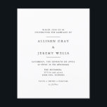 Modern Minimalist Wedding Invitation<br><div class="desc">All aspects of this design can be edited (font,  text size,  or floral accents moved/removed) to fit your needs. Please contact me if you need help with this design.</div>