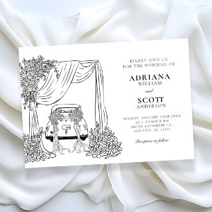 Modern minimalist wedding invitation