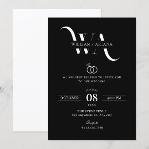 Modern minimalist wedding Invitation