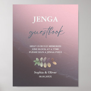 Modern Minimalist Wedding Jenga Guest Book Sign