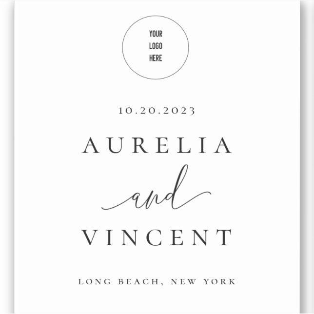 Modern Minimalist Wedding Label (Front)