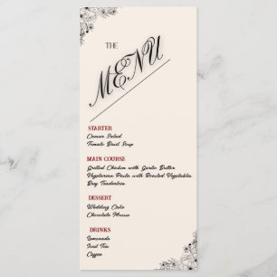 Modern Minimalist Wedding Menu